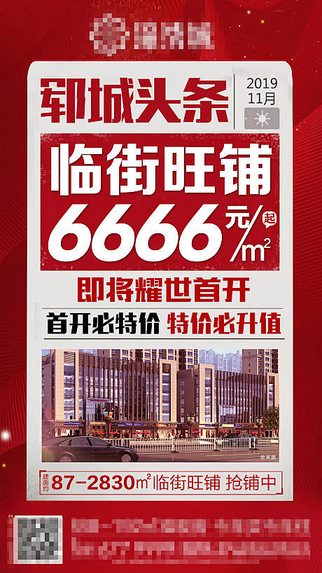 商鋪旺鋪創意大字報風格房地產海報設計